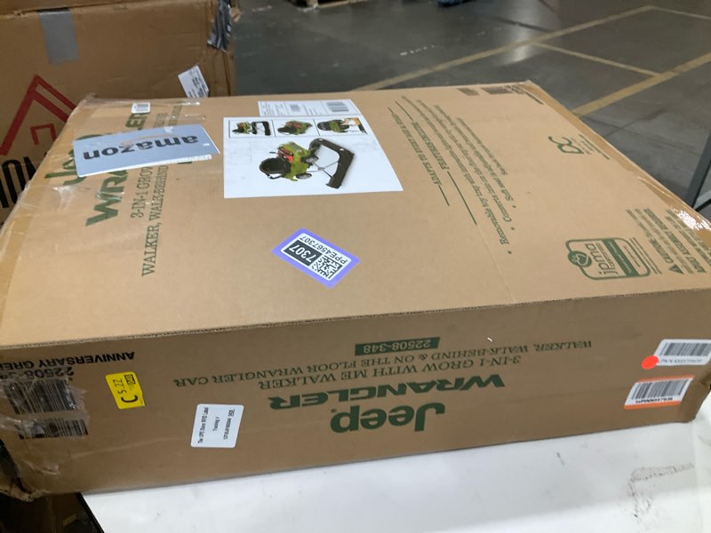 Condition photo showing As Is for Jeep Classic Wrangler 3-in-1 Grow With Me Activity Walker - Features Music, Lights, Removable Play Tray, Push Walker Mode, Converts into Rolling Car Toy, Anniversary Green