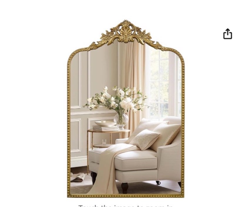 g-leaf vintage baroque mirror 24"x36", mantel victorian antique farmhouse mirror with gold ornate metal frame for fireplace entryway living room hallway bathroom