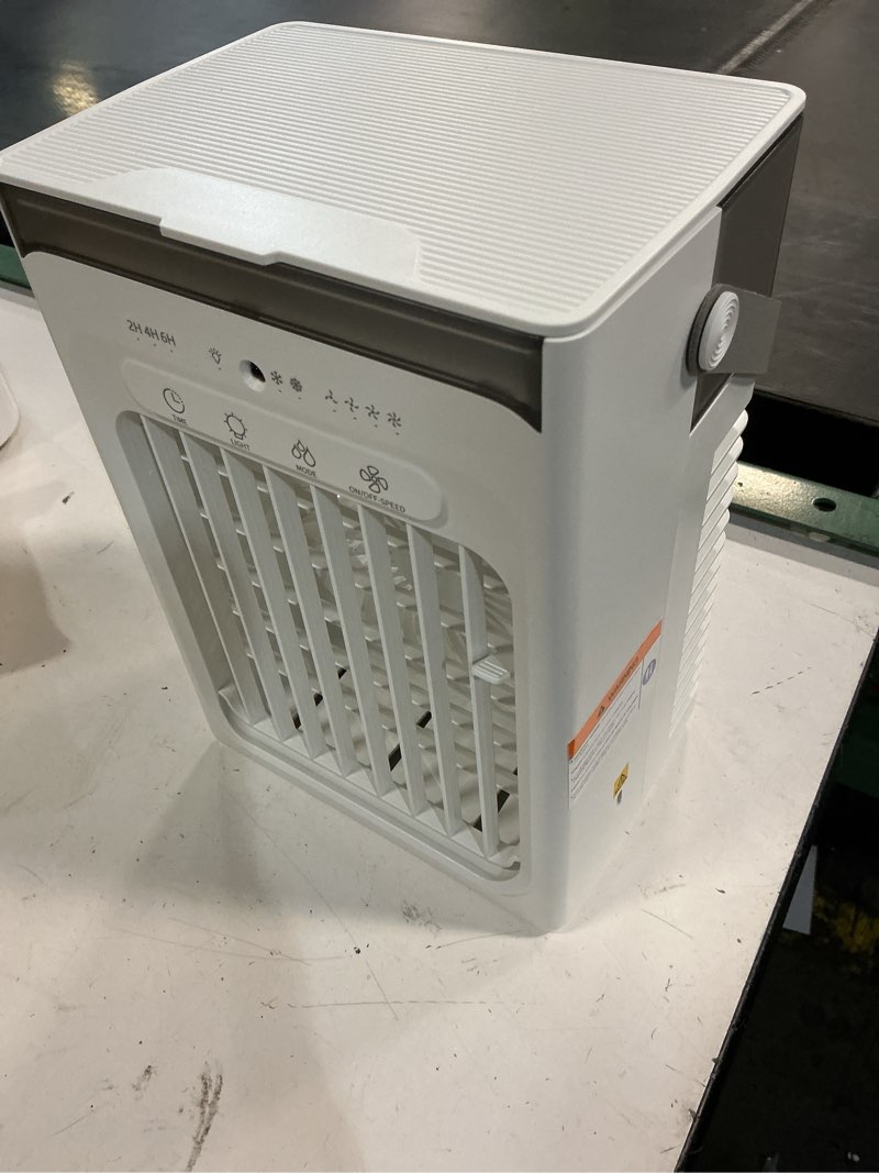 Condition photo showing Good Condition for portable air conditioners, air cooler evaporative personal mini ac with remoter, 4 wind speed, 2-4-6h timer, 2 modes, colorful night light, portable ac for room, car, bedroom, office, outdoor
