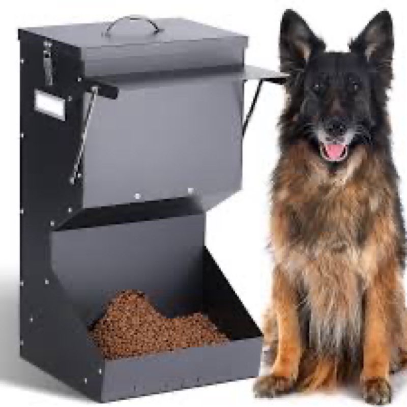 PKNYBZH Automatic Dog Feeder Large Breed with Lid, 25 Lbs Outdoor and Intdoor Gravity Dog Feeder and