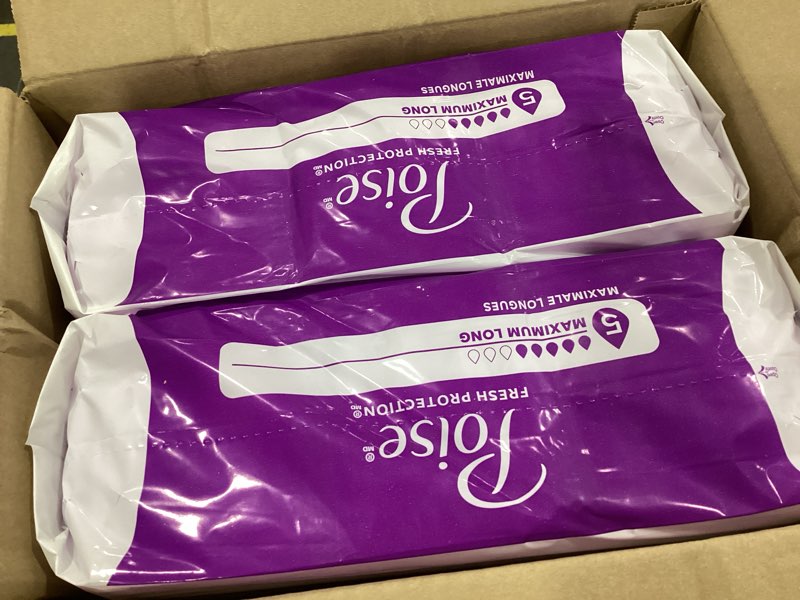 Condition photo showing Good Condition for poise incontinence & postpartum pads for bladder leaks, 5 drop maximum absorbency, long length, 84 count, packaging may vary