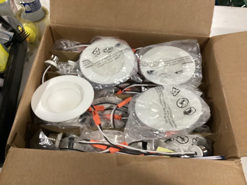 Condition photo showing Good Condition for sunco 24 pack 4 inch led recessed lights, retrofit can lighting, 660 lm, 11w (40w equivalent), selectable cct 2700k/3000k/3500k/4000k/5000k, dimmable, baffle trim, replacement conversion kit ul white 4 inch