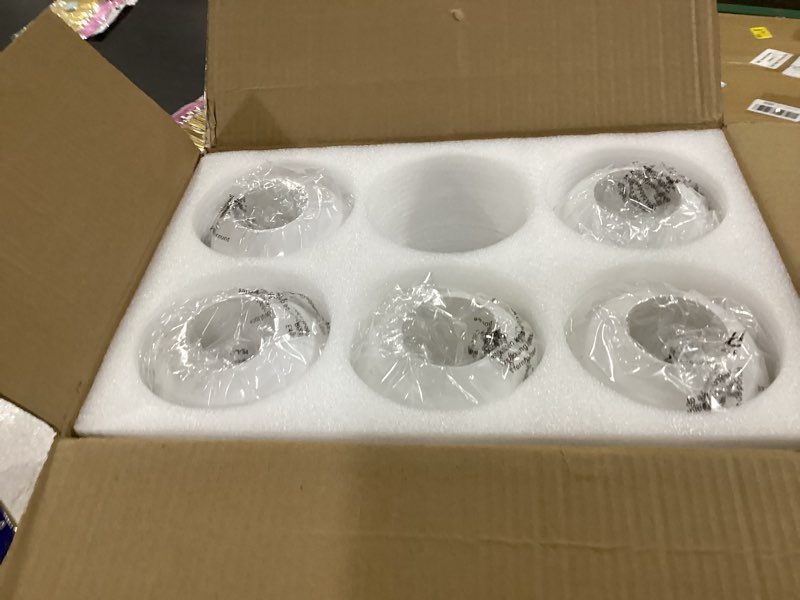 Condition photo showing New/Like New for **incomplete** (only5)KCO 6-Light Globe Sputnik Chandelier Milk Glass Modern Gold Chandelier Light Fixture Mid Century Sputnik Chandeliers Pendant Lighting Brushed Brass Chandelier (Gold+White) 6-Light(Gold+White)