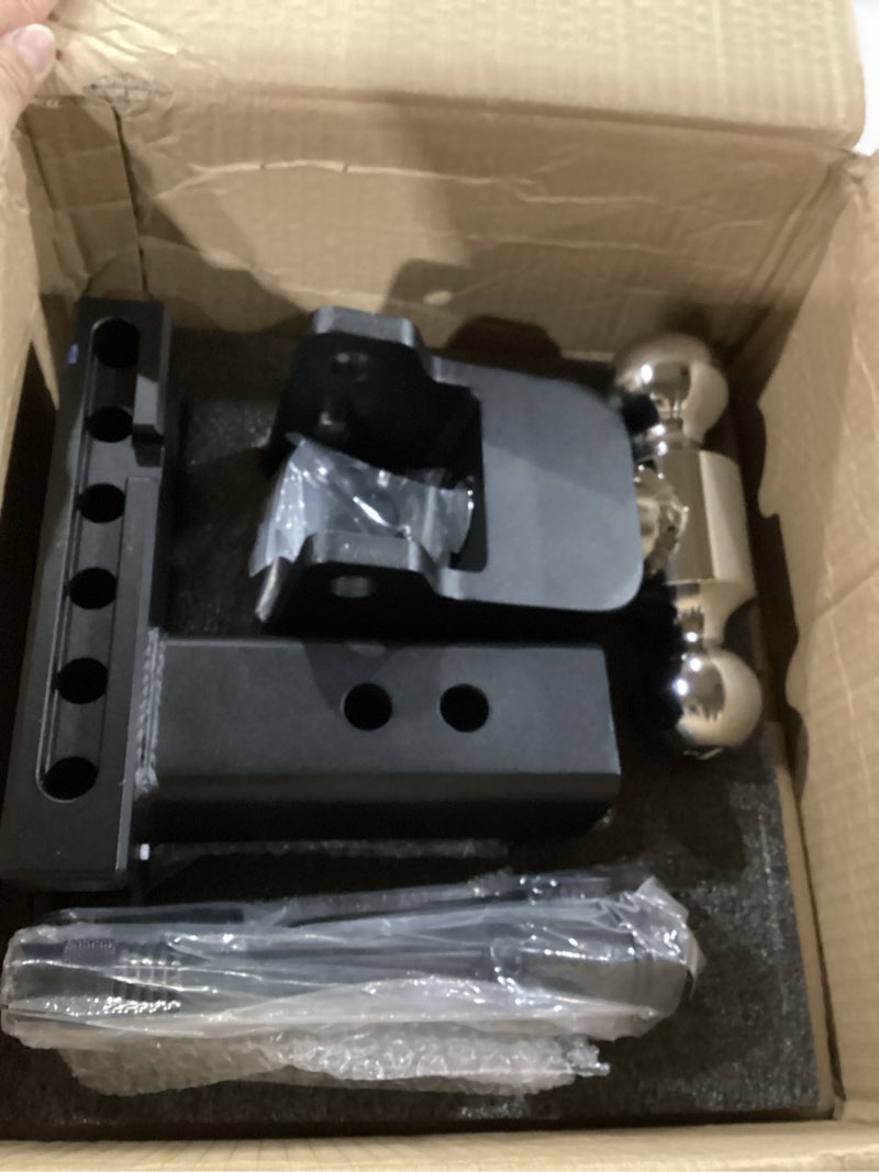 Condition photo showing Good Condition for adjustable trailer hitch, heavy duty tow hitch fits 2.5" receiver, dual ball (2" x 2-5/16"), 5" drop, 19,000 gtw, with dual locking pins
