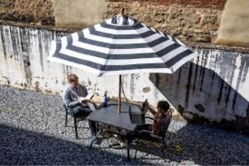 Simple Human Grey and white striped Umbrella