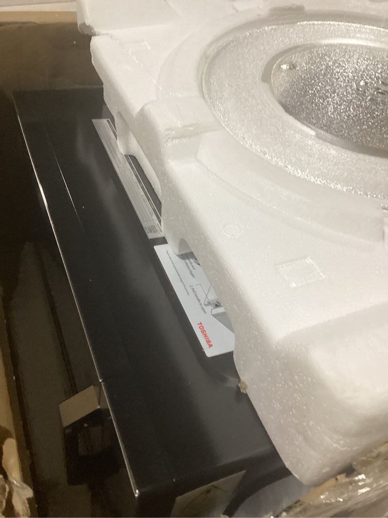 Condition photo showing As Is for Toshiba ML-EM62P(SS) Large Countertop Microwave with Smart Sensor, 6 Menus, Auto Defrost, ECO Mode, Mute Option & 16.5" Position Memory Turntable, 2.2 Cu Ft, 1200W, Stainless Steel Sensor-2.2 Cu Ft-1200W-Stainless Steel