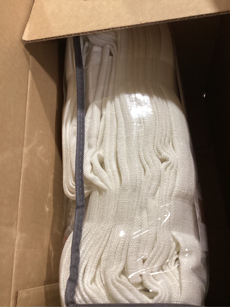 Condition photo showing New/Like New for Pinch Pleated Linen Curtains 96 Inches Long for Living Room 2 Panel Set Cream Ivory Light Filtering Pinch Pleat Hooks Rings Back Tab Neutral Boho Farmhouse 96 Inch Curtain Drapes for Bedroom Window Natural 40"W x 96"L (Pack of 2)