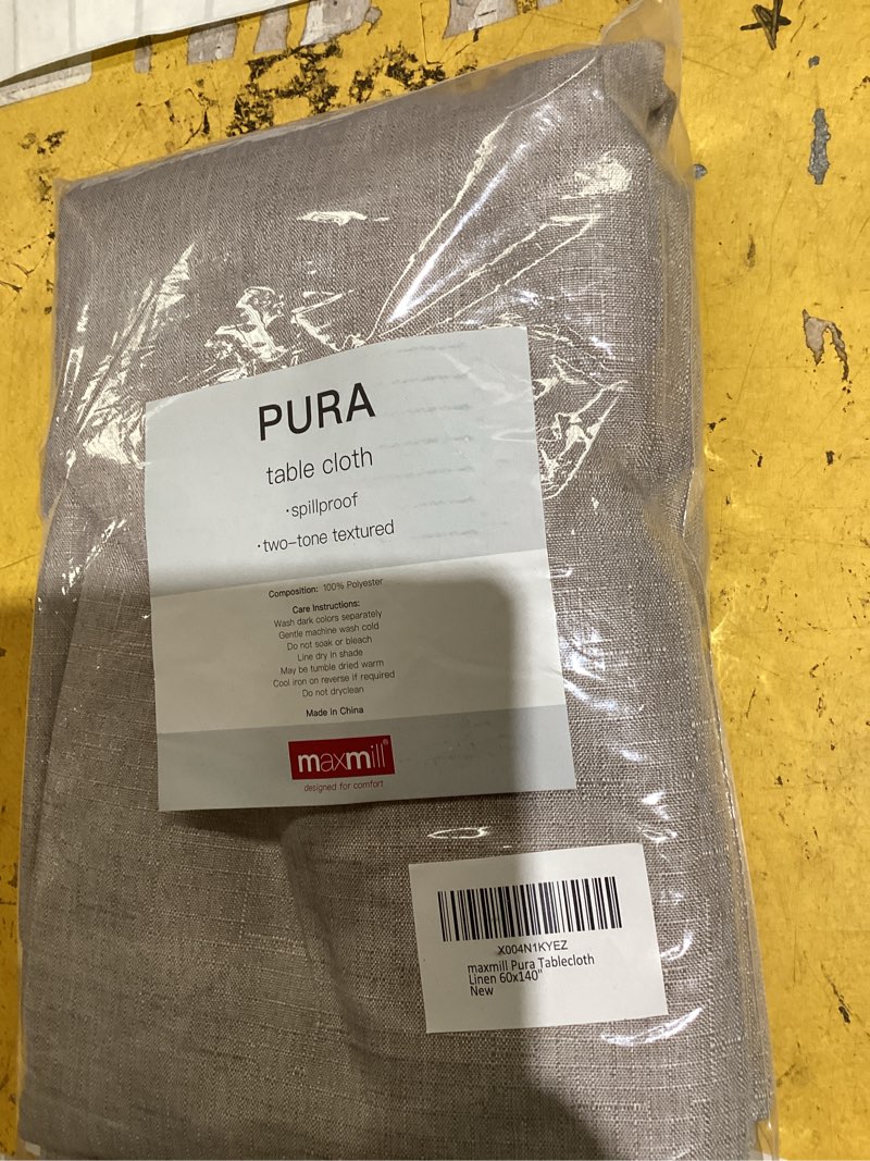 Condition photo showing Good Condition for maxmill rectangular tablecloth linen texture stain proof waterproof wrinkle free spillproof washable slubby texture table cloth farmhouse tablecloths for dining party holiday, 60 x 140 inch, linen linen 140" x 60" (rectangular)