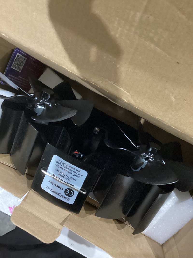 Condition photo showing Good Condition for Wood Stove Fan Heat Powered | Non Electric Heat Activated Fan for Wood Burning Stove| Thermoelectric Fireplace Fan | Stove Accecories w/Thermometer 12 Blades