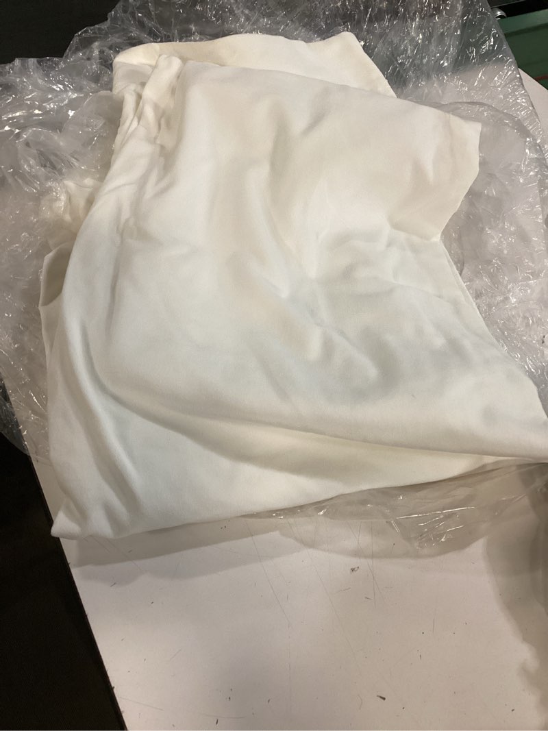 Condition photo showing Good Condition for quince cotton velvet blackut curtain white 48”x84” 1panel 
