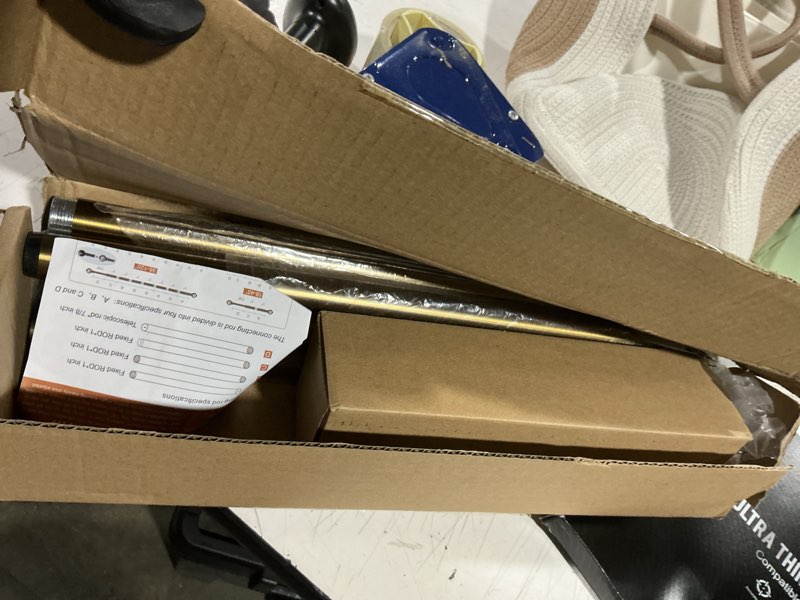 Condition photo showing Good Condition for brass curtain rods for windows 30-88 inch adjustable heavy duty metal,1 inch pipe decorative modern rustic blackout drapery rods with twisted cage finials 30-88 antique bronze