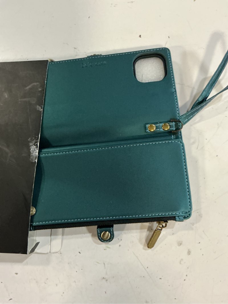 Condition photo showing New/Like New for defencase for iphone 15 plus case wallet compatible with magsafe, blue green (detachable with magsafe)-blue green