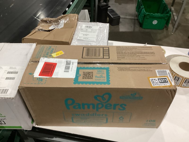 Condition photo showing New/Like New for Pampers Swaddlers Diapers, Size 6 (23-44 lbs), 108 Count, Absorbent, Keeps Baby Dry and Comfortable, Skin Safe Disposable Baby Diaper (Packaging May Vary) Size 6 108