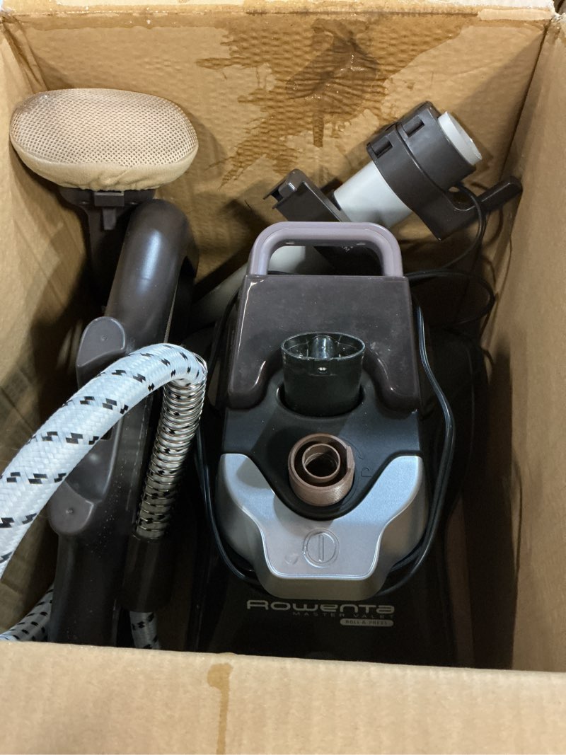 Condition photo showing Good Condition for Rowenta, Steamer for Clothes, Prostyle Full Size Steamer with Screen, 63 Inches, 51oz water tank capacity, 1500 Watts, Ironing, Clothes Steamer, Black Garment Steamer IS3440 Black and Silver