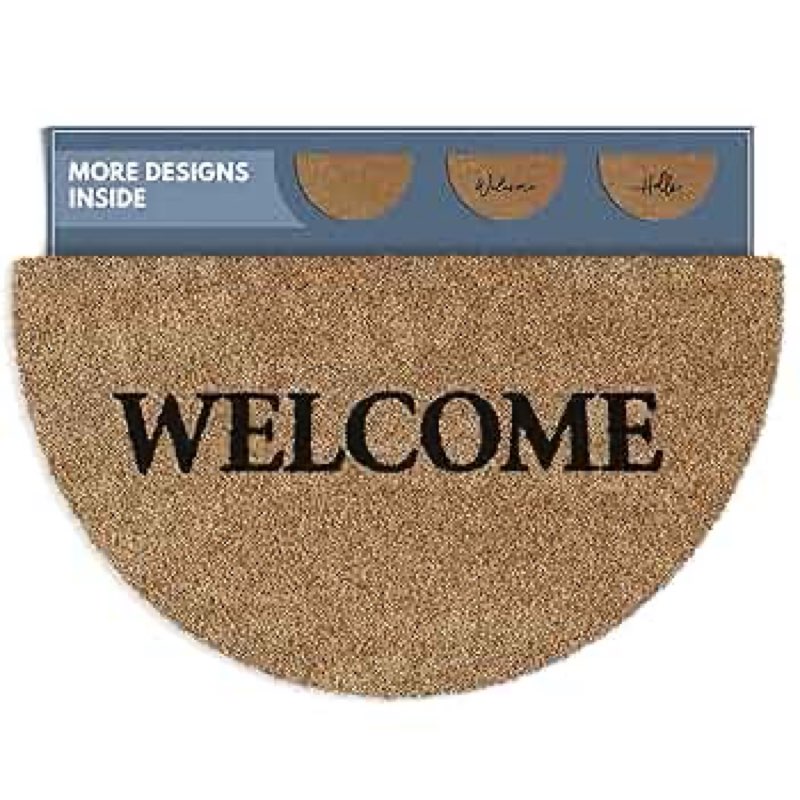 Barnyard designs 36” welcome half moon front door mat