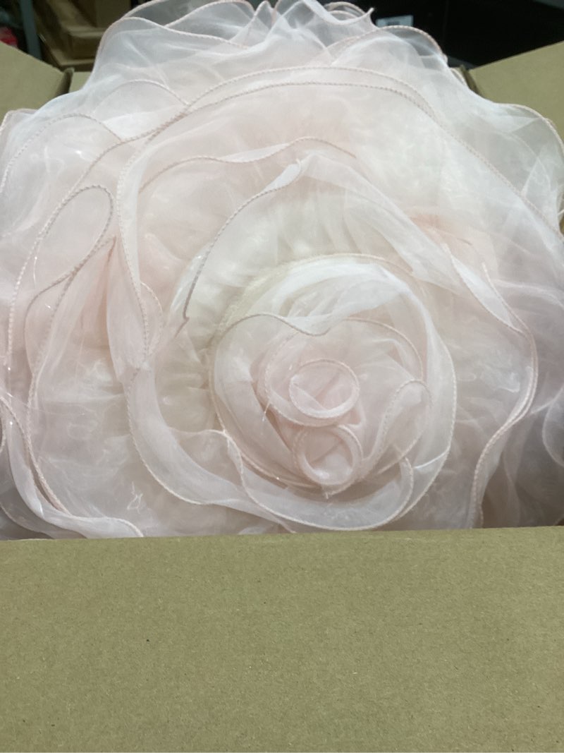 Condition photo showing Good Condition for lush decor ruffle layer flower decorative throw pillow, 17" round, blush - ruffle round pillow - throw pillows for bed, couch, or chair blush 17" round