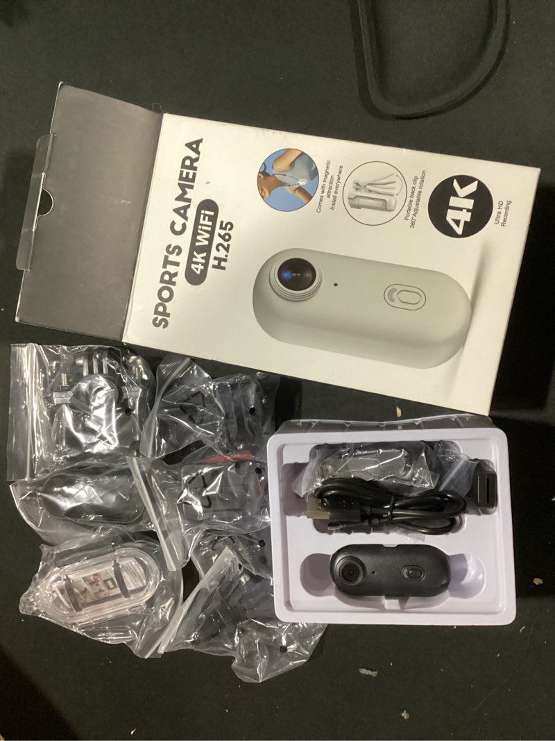 Condition photo showing New/Like New for 4k mini body camera, wearable action body cam, sports action camera?thumb size hands-free recording body worn camera, premium portable camcorder mount anywhere for work, travel,fishing, pet walking 4k-64g