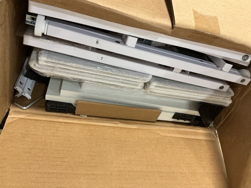 Condition photo showing Good Condition for Furnulem 5 Drawer White Dressers for Bedroom 2 Tier Shelf Storage Small Fabric Dresser for Closet Sturdy Metal Frame Modern Style Storage Cabinets Organization Units for Hallway Rooms