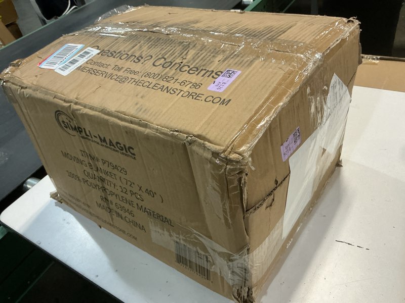 Condition photo showing New/Like New for simpli-magic heavy duty padded moving blankets 72" x 40" – 12 pack – packing blankets, furniture covers for moving standard grade