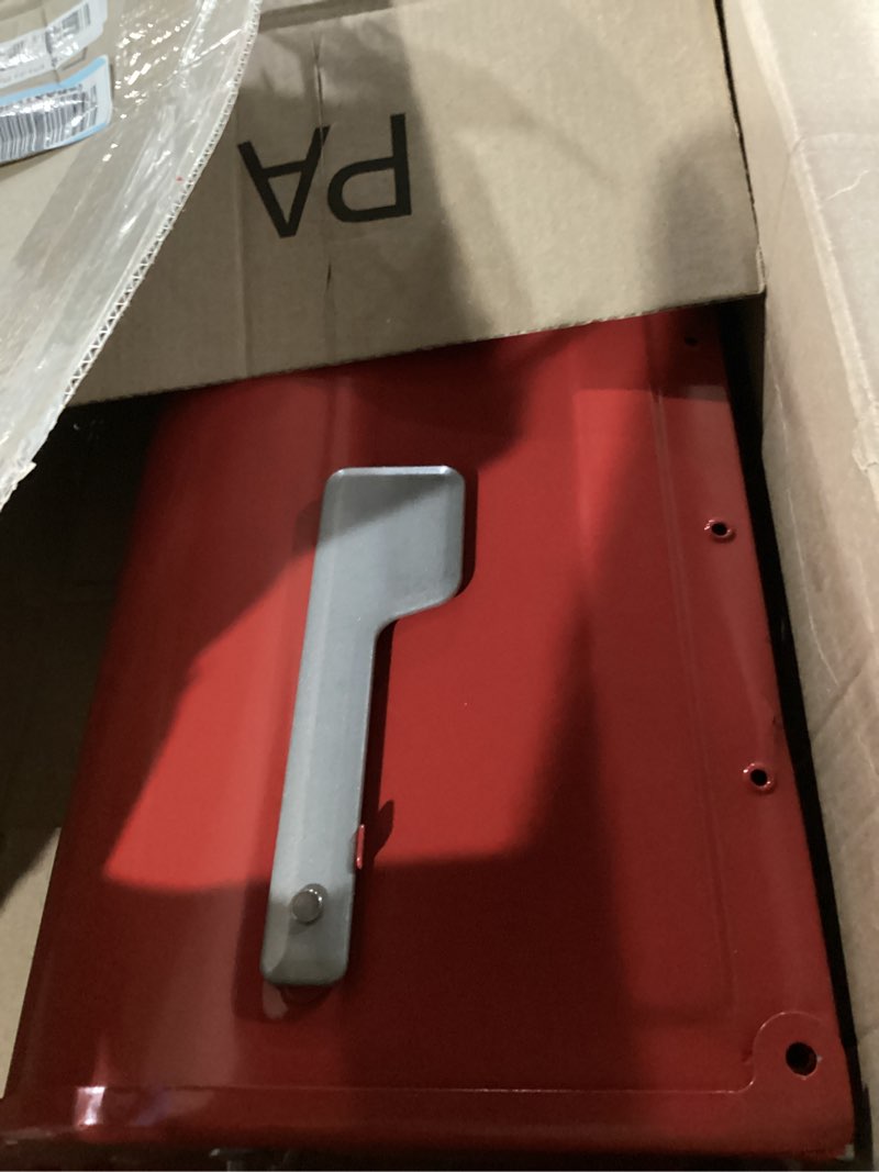 Condition photo showing Good Condition for architectural mailboxes 7900-7r-sr boulder mailbox, red red mailbox