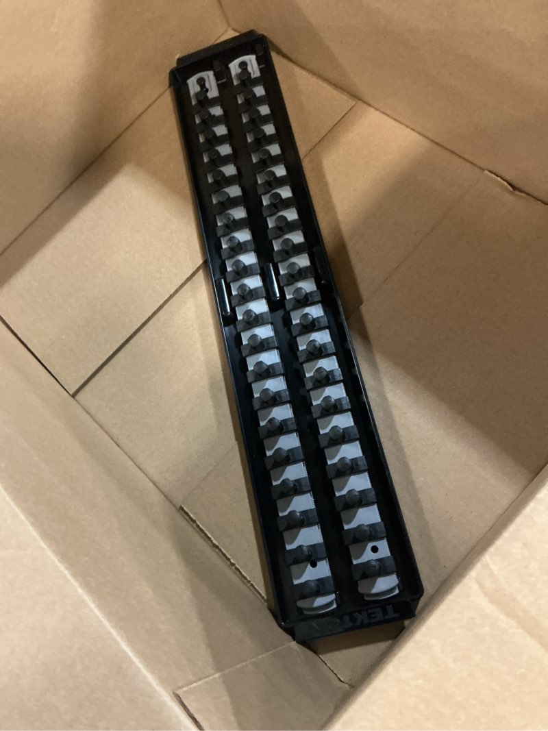 Condition photo showing As Is for tekton 3/8 inch drive 2-rail socket organizer set, gray (40-tool) | ost13340 | made in usa 2-rail gray (40-tool)