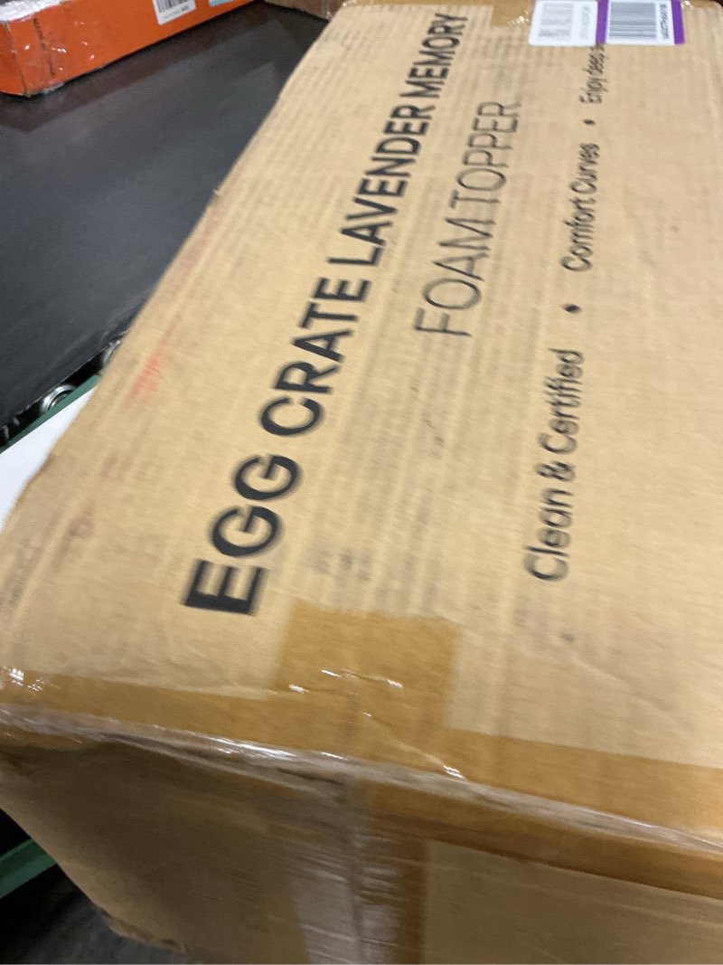 Condition photo showing New/Like New for 3 inch egg crate twin memory foam mattress topper, cooling gel infused foam mattress topper for pressure relief, certipur-us certified twin bed topper, purple, 38"×75" 3 inch twin purple