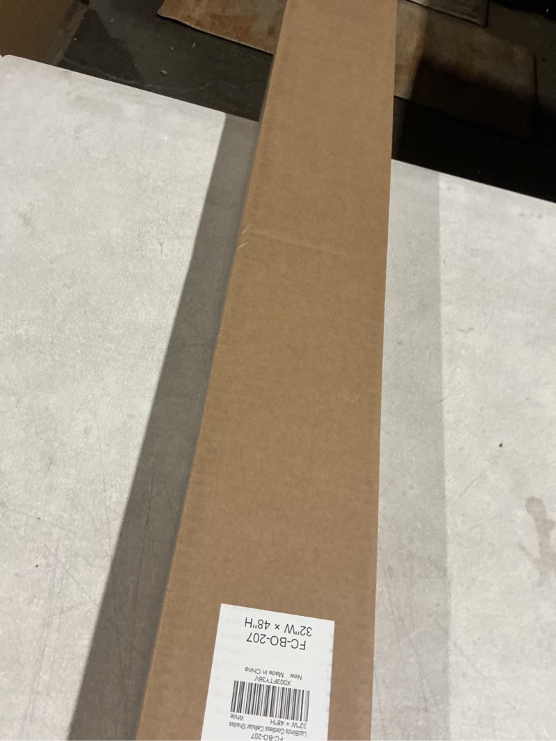 Condition photo showing Good Condition for LazBlinds Cordless Cellular Shades, Blackout Privacy Honeycomb Shades for Home, Thermal Insulation Noise Reduction Blinds for Windows, 32'' W x 48'' H, White Blackout-white 32'' W x 48'' H