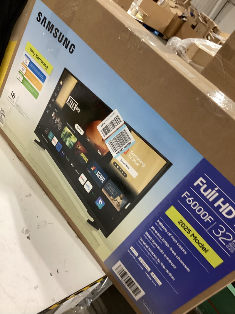Condition photo showing As Is for SAMSUNG 32-Inch Class Full HD F6000 Smart TV (2025 Model) HDR, Object Tracking Sound Lite, Knox Security, One UI Tizen, Smart TV 32-Inch F6000 Series