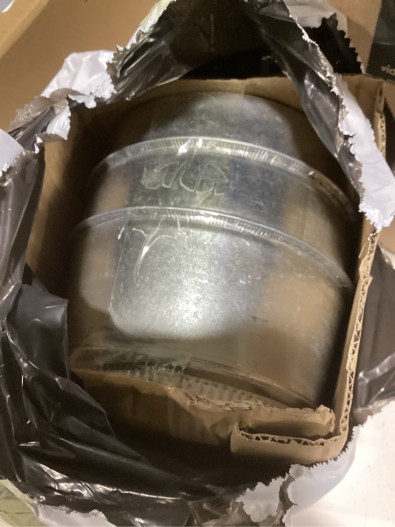 Condition photo showing As Is for patikil 8 inch to 7 inch duct reducer, 2 pcs galvanized steel round air duct reducer crimped pipe increaser adapter connector fitting coupling for hvac, ventilation systems