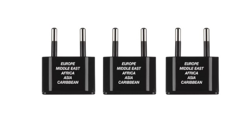Travel Smart by Conair Continental Adapter Plug Set - 3pk black
