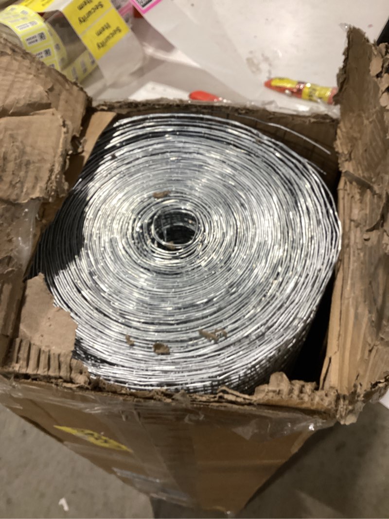Condition photo showing As Is for Tongmo 48" x 100' Hardware Cloth, 1inch Mesh Galvanized Chicken Wire Fence, 19 Gauge Welded Wire Roll,Garden Fence, Poultry Netting for Rabbit/Duck/Chicken Coop