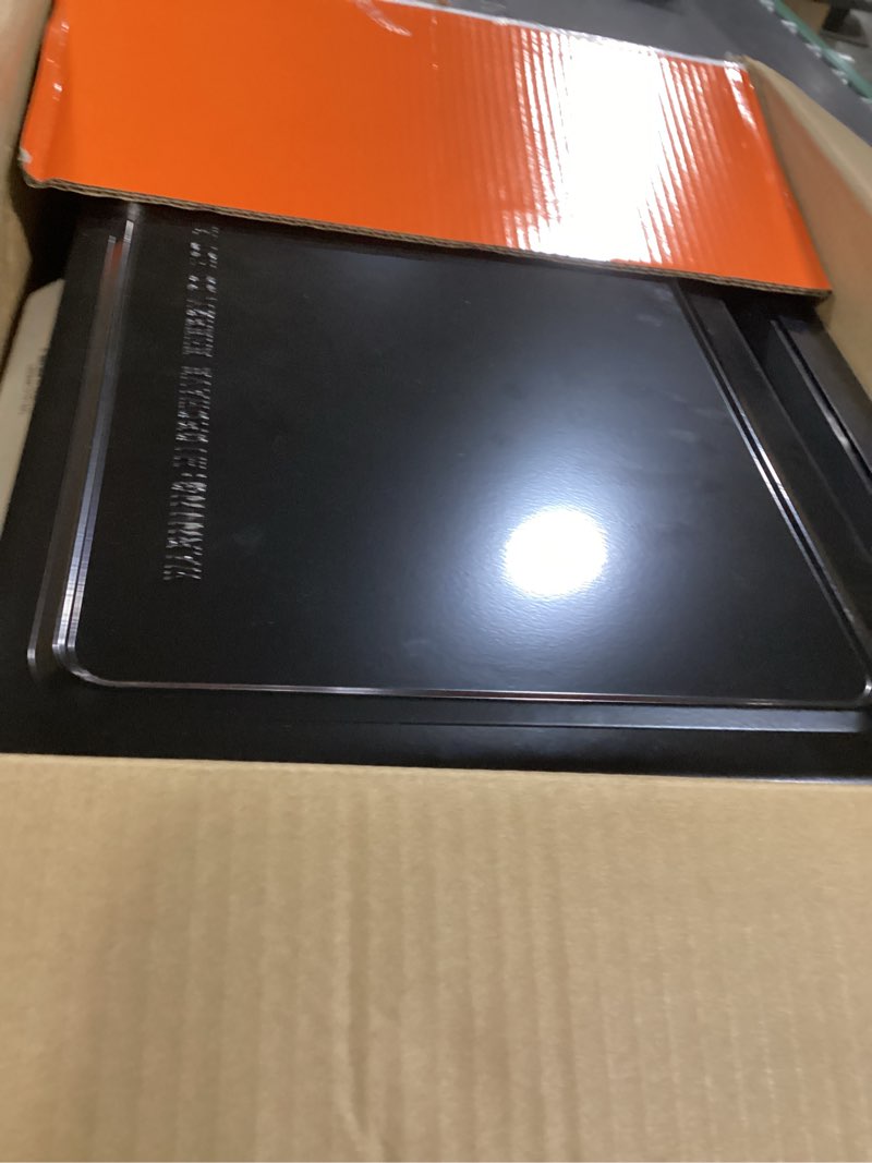 Condition photo showing As Is for Commercial CHEF Countertop Microwave, 1.1 Cubic Feet, Black With Stainless Steel Trim Stainless Steel 1.1 Cubic Feet