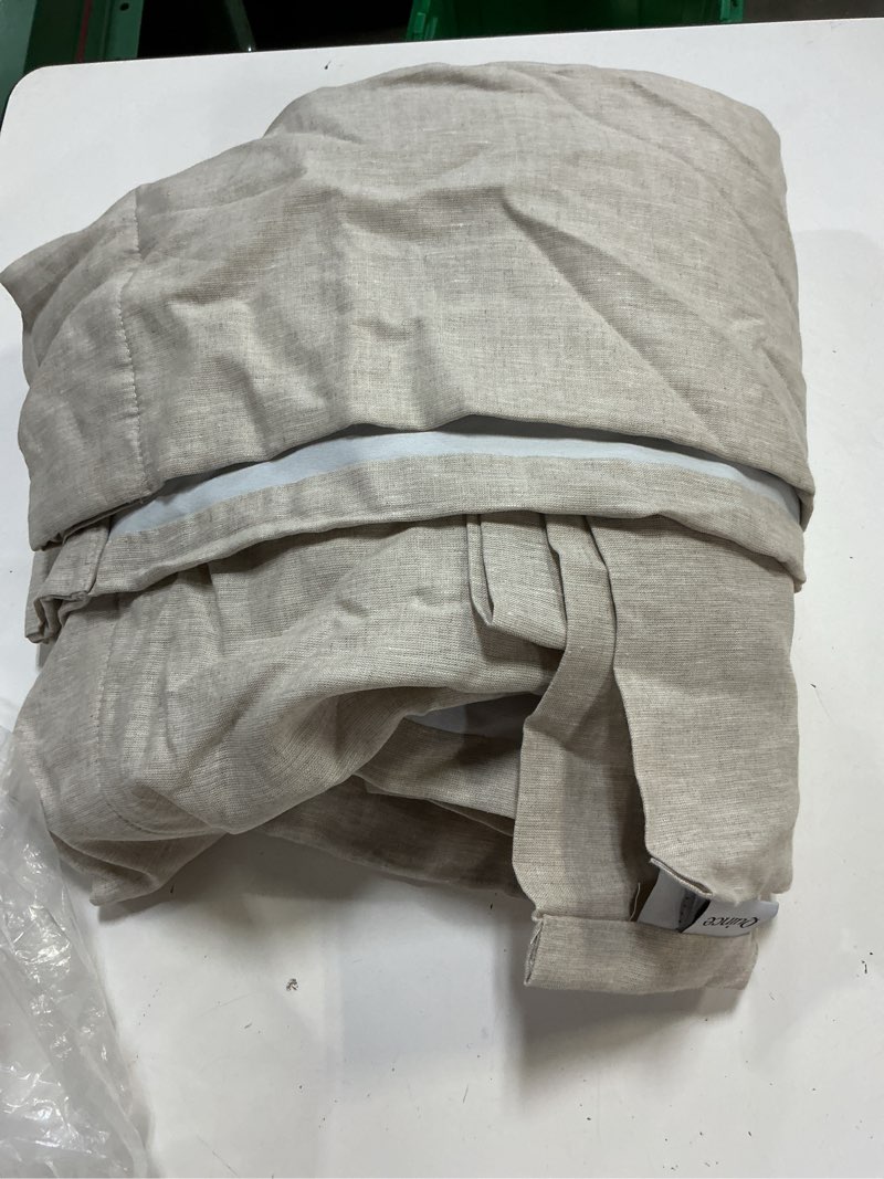 Condition photo showing Good Condition for quince european linen room darkening curtain 48x96 sand single panel