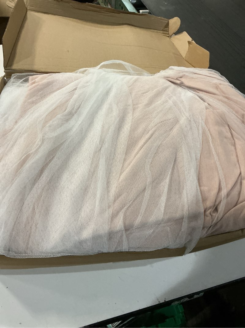 Condition photo showing Good Condition for Kertnic Luxurious Bed Canopy for Girls & Adults - Double Layer Princess Canopy with Lace, Round Dome Mosquito Netting for Queen/King Bed Tent (Pink)