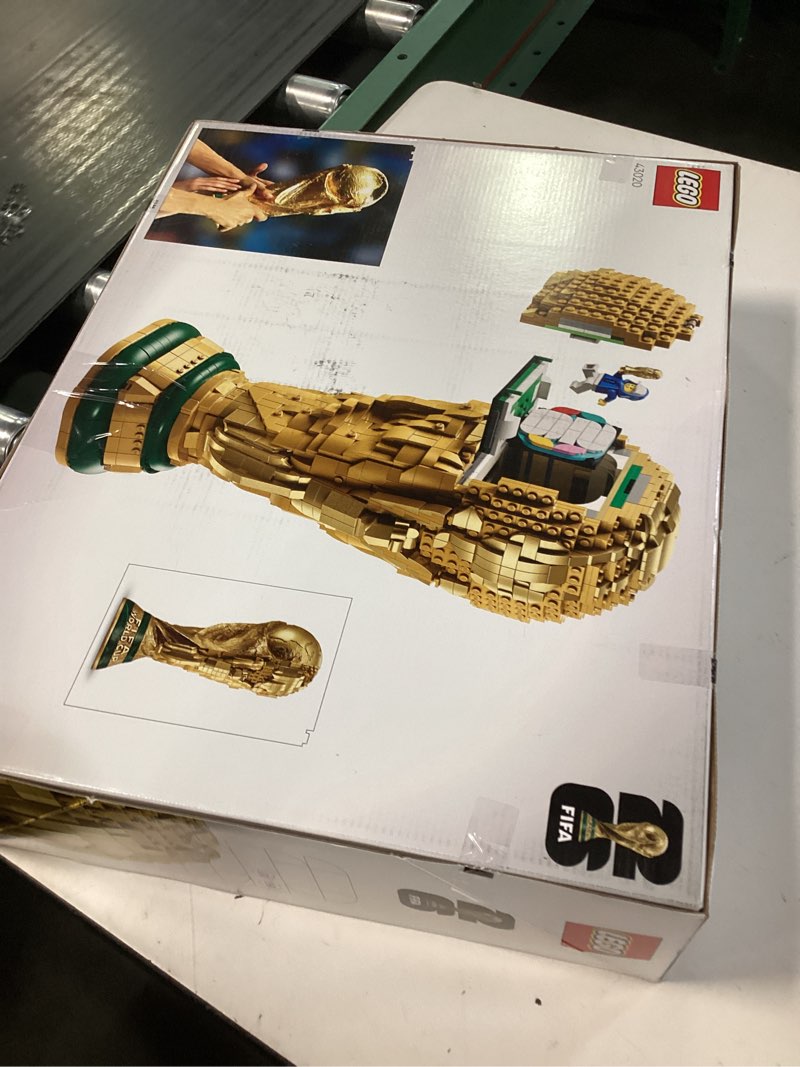 Condition photo showing New/Like New for lego editions fifa world cup official trophy building set - kit for display in bedroom, home office, book shelf - soccer fans collectible - with world cup 2026 minifigure - gift for fans - 43020
