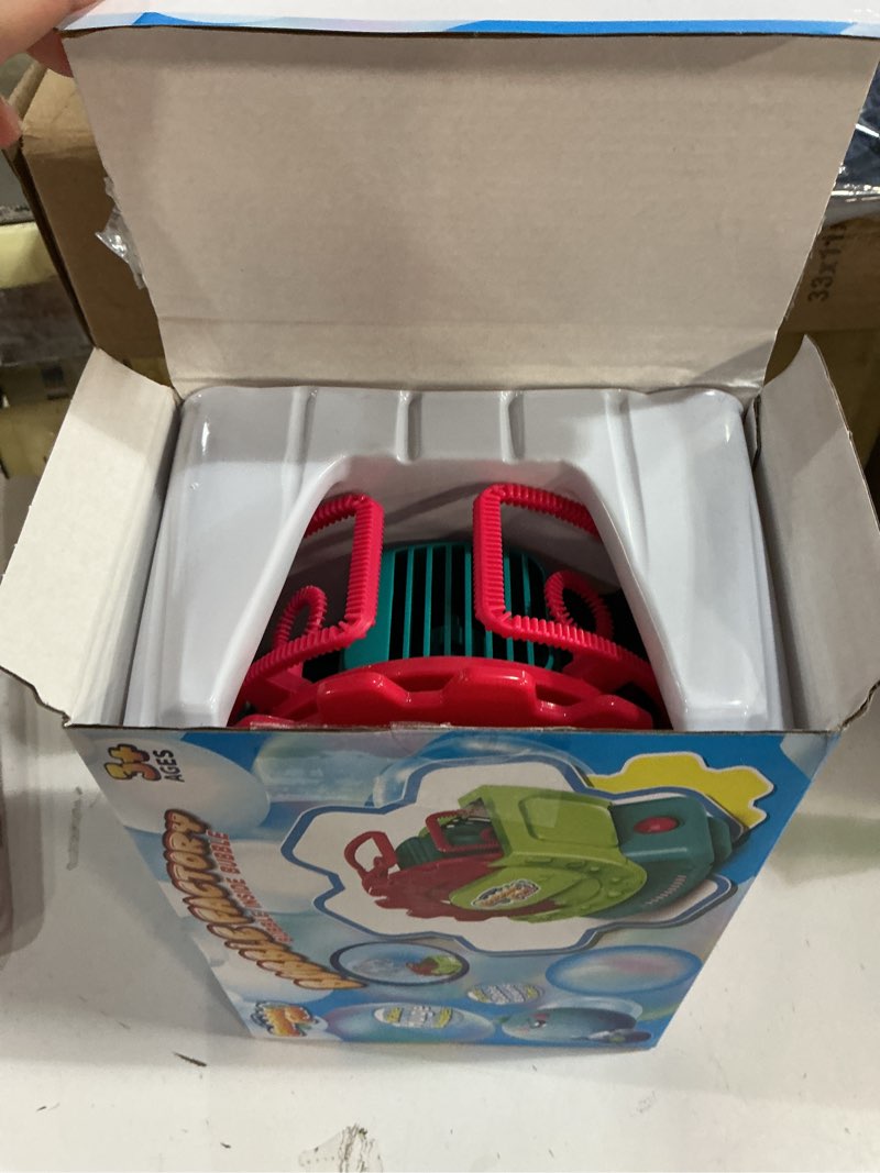 Condition photo showing New/Like New for Bubble Machine for Toddlers Kids & Pets, with 8oz Safe Solution, Extra Large & Bubbles in Bubble Maker, Children & Pets Dog Toys Gift, Indoor/Outdoor Birthday Wedding Party Bubble Blower