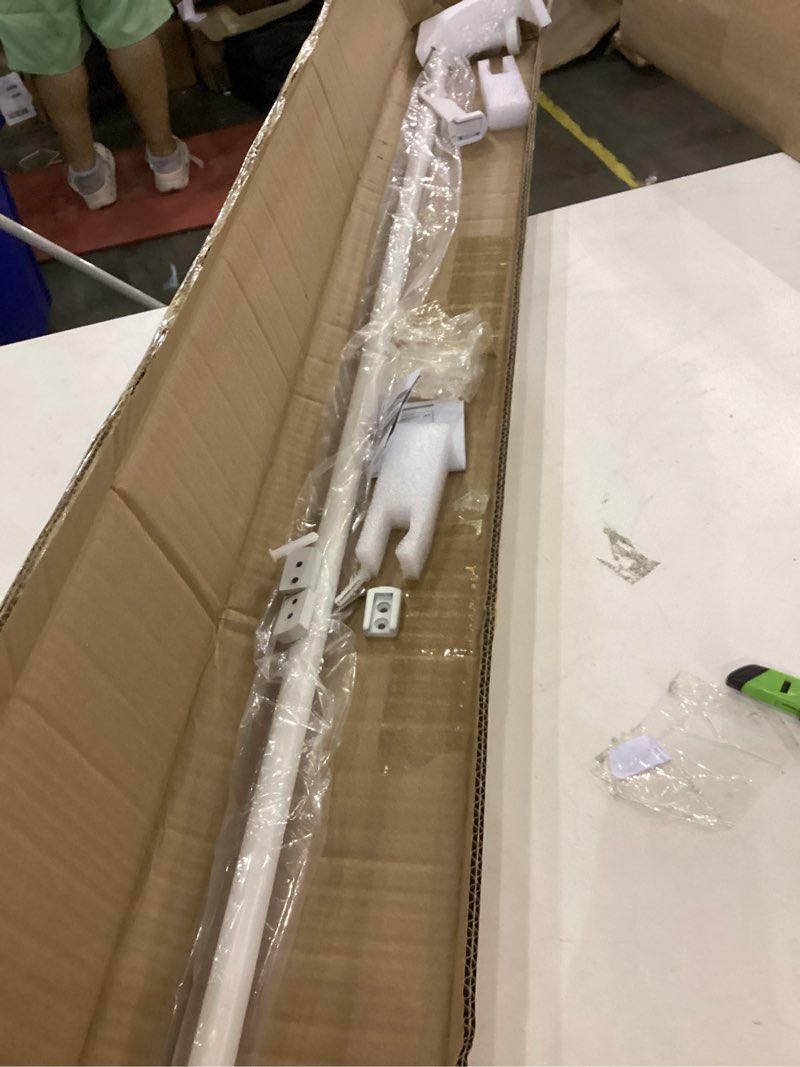 Condition photo showing Good Condition for Matte White Disc Curtain Rods, 48-84 Inches Window Curtain Rod,Adjustable Room Darkening Drapery Rod with Aluminum Finials and Brackets,Wrap Around Design 48-84" Matte White