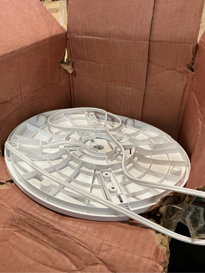 Condition photo showing As Is for dreo tower fan for bedroom, 2026 upgraded dc motor, 28ft/s high velocity, 20db ultra quiet standing fan, 8 speeds 4 modes, 90° oscillating bladeless fan for indoors, floor fans with remote, white