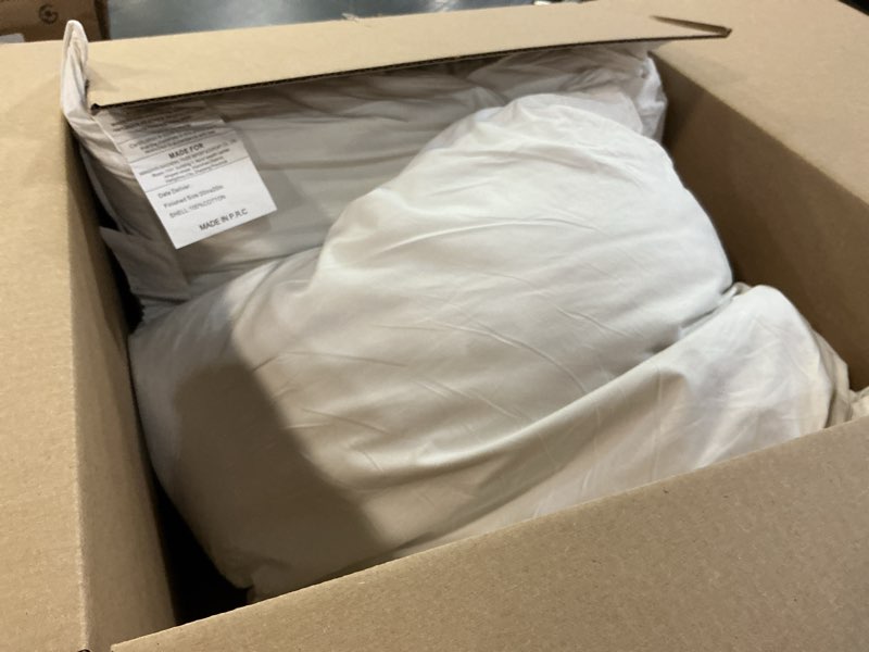 Condition photo showing As Is for bhz throw pillows 20x20 euro pillow inserts set of 2, down feather alternative pillow inserts, decorative soft large square white throw pillows insert for couch bed dorm sofa with breathable cover white 20x20 inch (pack of 2)