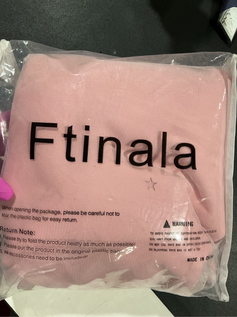 Condition photo showing Good Condition for ftinala pink blackout curtains for girls bedroom with tulle double layer kids curtains baby nursery curtains & drapes 63 inch length 1 panel room decor cutout star curtains