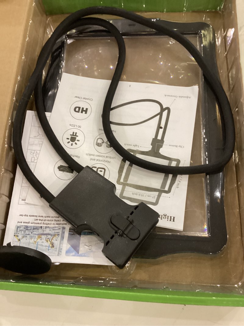 Large 10X Hands Free Magnifying Glass with Light for Reading Neck Wear Magnifier with Adjustable Bri