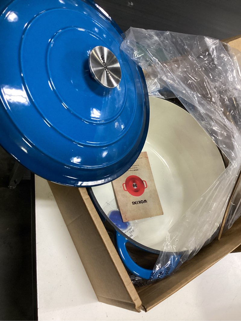 Condition photo showing Good Condition for wokins enameled cast iron dutch oven - 7qt pot with lid,oven safe to 500°f,heavy-duty cookware for s