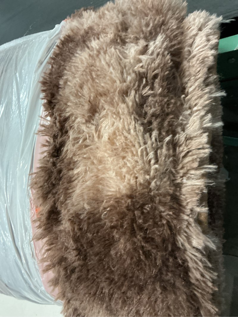 Condition photo showing As Is for Noahas Large Fluffy 6x9 Area Rugs for Living Room Bedroom,Tie-Dyed Brown Thick Shag Throw Rug,Big Soft Shaggy Bedside Non-Slip Plush Dorm Nursery Kids Carpet Tie-dyed Brown 1 6' x 9' (Rectangular)