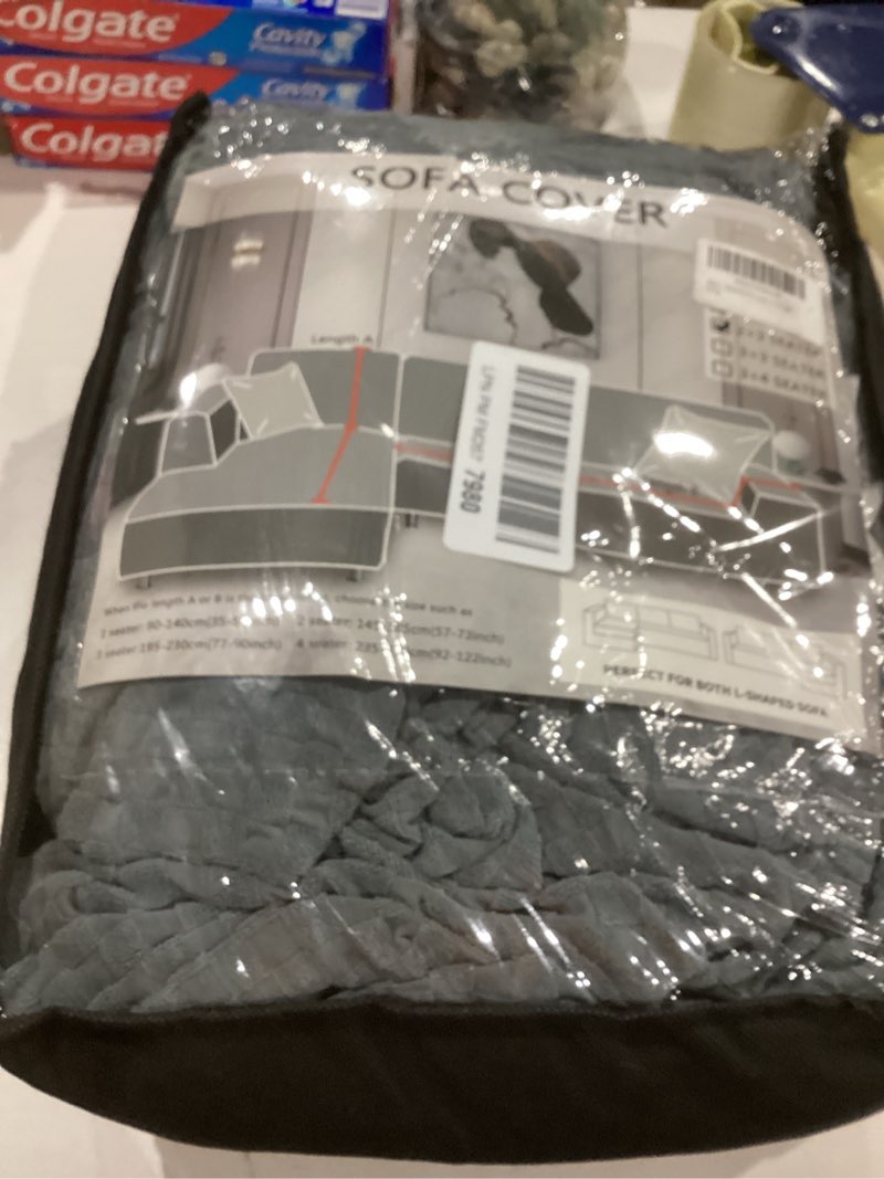 Condition photo showing Good Condition for znsayotx sectional couch covers, stretch jacquard slipcovers with elastic bottom for l-shape sectional sofa, 2 pcs pet friendly modular sofa protector (3 seat couch + 2 seat chaise, light grey) 3 seat sofa + 2 seat chaise light grey