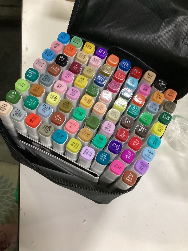 Condition photo showing Good Condition for VIBEX 80 Colors Alcohol Markers with Base Dual Tip Drawing Markers for Adult and Kids Comics Coloring Sketching Illustration - Refillable (80 White)