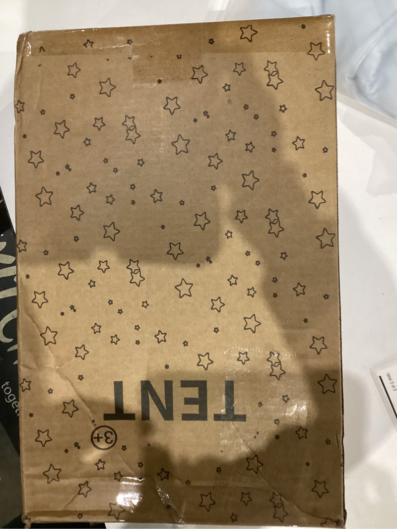 Condition photo showing New/Like New for Monobeach Princess Castle Play Tent for Girls - Large 55'' x 53'' Playhouse with Star Lights for Indoor and Outdoor Play 03 Pink Tent with Large Star Lights