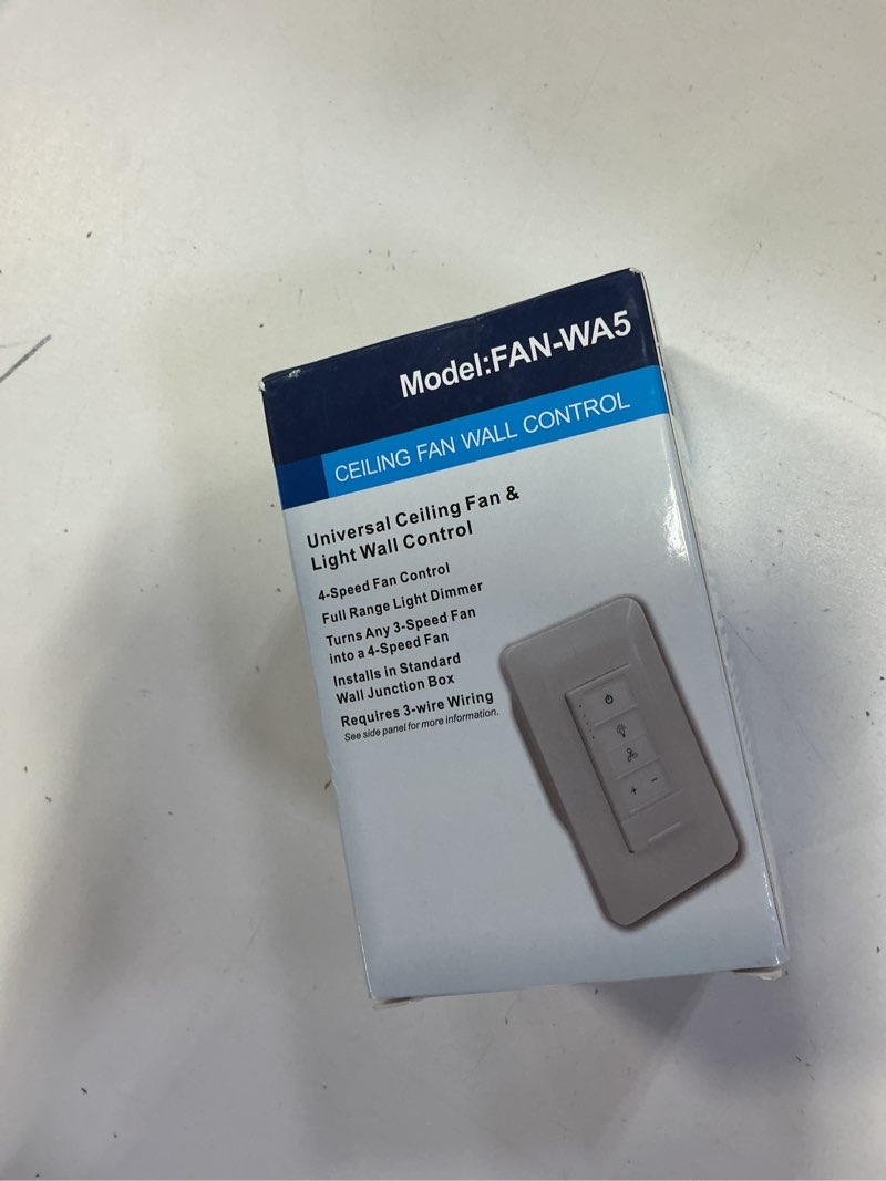Condition photo showing New/Like New for universal ceiling fan control and dimmer light switch, 4-speed wall control,single pole fan & light switch combo,safety and fire protection