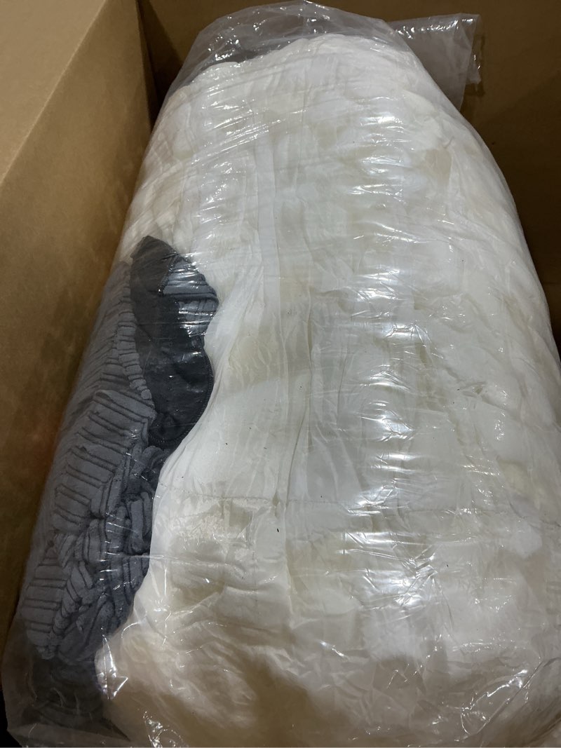 Condition photo showing As Is for Pouf Ottoman Foot Stools Ottoman with Foam Small Corduroy Ottomans for Living Room Ottomans Pouf 20x15 Floor Poufs Foot Rest for Office Chair Dark Grey Foot Stool Small