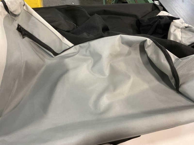 Condition photo showing Good Condition for (Similar to stock photo) Extra Large Cat Carrier Soft Sided, Portable Small Dog Carrier for 2 Cats Car Travel Folding Comfortable Design with Bowl, Grey Grey without curtain