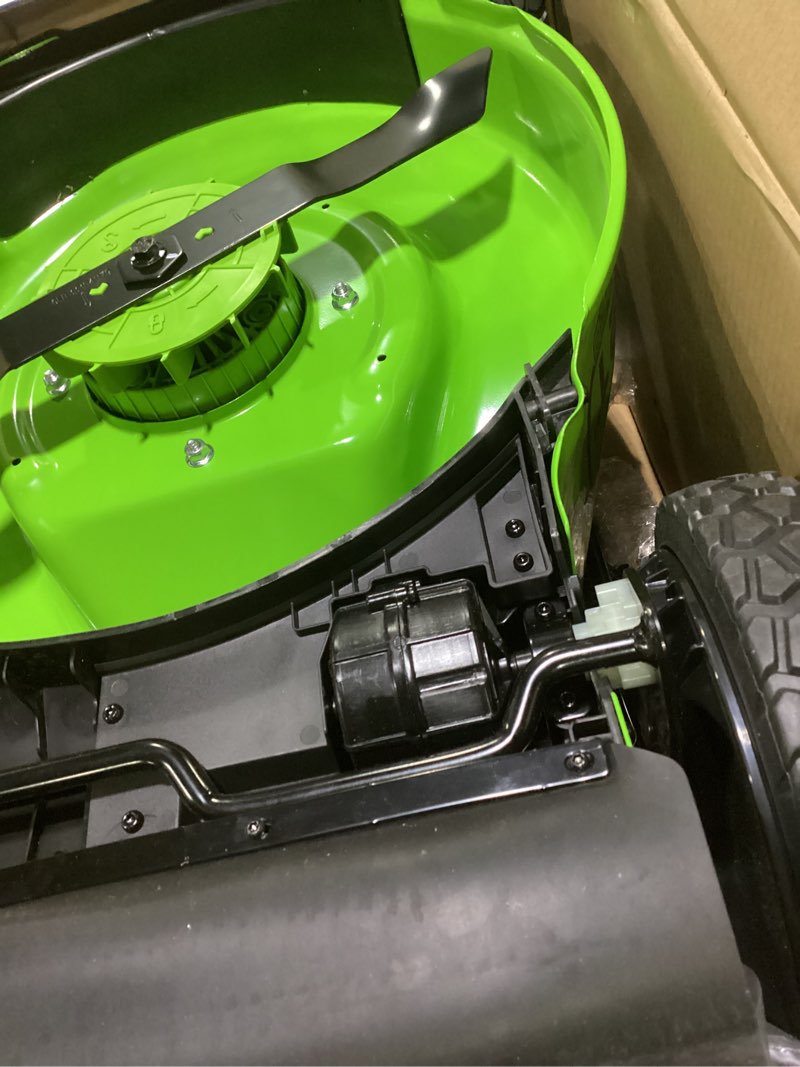 Condition photo showing Good Condition for greenworks 48v (24v x 2) 21" brushless self-propelled mower+12" string trimmer+320cfm blower,(2) 5.0ah batteries and 4a dual port charger